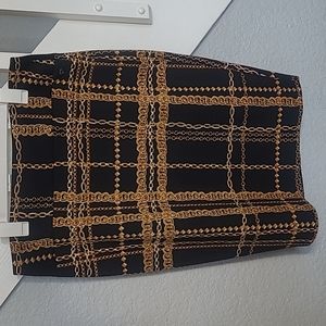 Talia black and gold pencil skirt